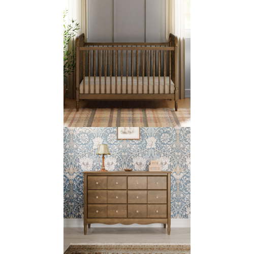 Namesake Liberty 3-in-1 Convertible Spindle Crib + Liberty 6-Drawer Assembled Dresser