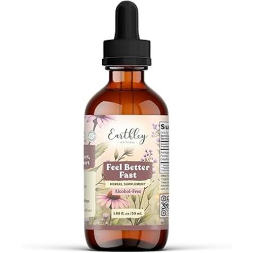 Earthley Wellness Feel Better Fast, All-Natural Relief for Minor Ailments, Supports Immune & Digestive Health, Echinacea Root, Fennel, Astragalus Root, Elder Flower and Cinnamon (1.69oz)
