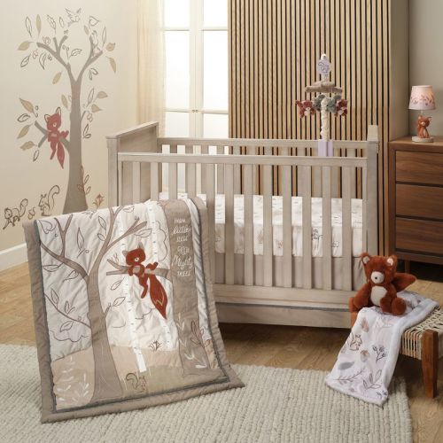 Lambs & Ivy Treetop Fox Woodland Tree Nursery 3-Piece Baby Crib Bedding Set
