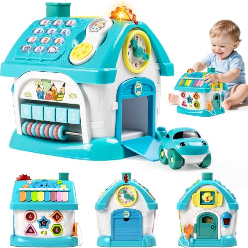 Marstone Toys for 1-2 Year Old Boys, Blue 8-in-1 Musical Learning House | one year old boy birthday gifts for toddler toys, combines learning play to hold little ones focus and keep them occupied