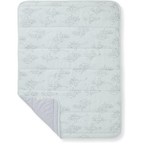Burt's Bees Baby Reversible Blanket, Nursery, Stroller & Tummy-Time Organic Jersey Cotton Quilted Infant & Toddler Bedding