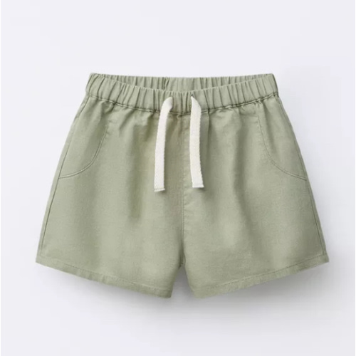 LINEN AND COTTON BERMUDA SHORTS - Khaki | ZARA United States