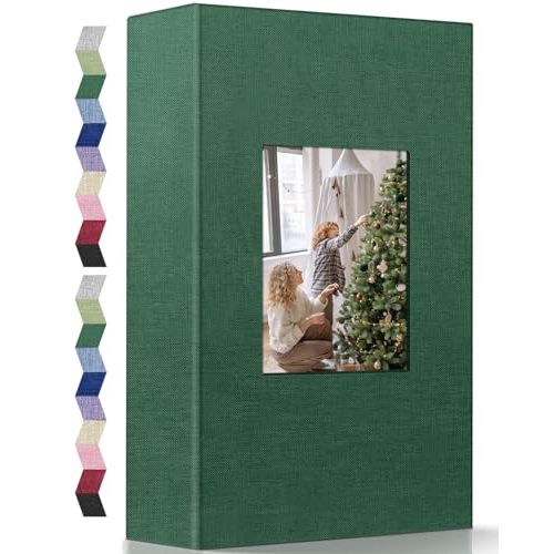 popotop Photo Album 4x6-300 Photos Linen Cover Photo Books with 300 Horizontal Pockets,Slip-in Picture Albums for Family Wedding Anniversary Baby Vacation Pictures