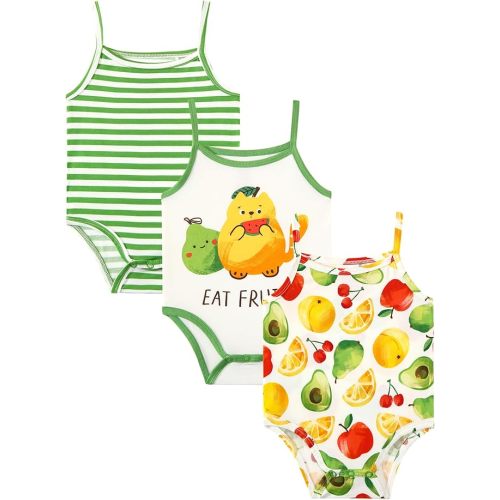 Baby Bodysuits 3-Pack Newborn Boys Girls Soft Bodysuit Bamboo Viscose Infant Toddler Summer Outfits
