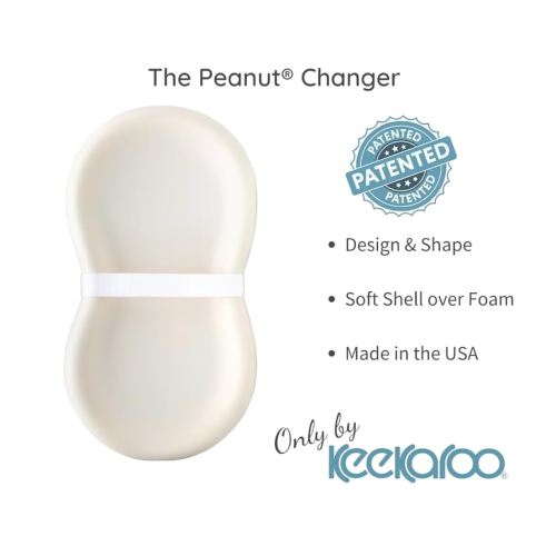 Keekaroo Peanut Changer Baby Vanilla– The Original Made in USA Easy-to-Clean Changing pad and The only Shell Over Foam, Fully Water Repellant