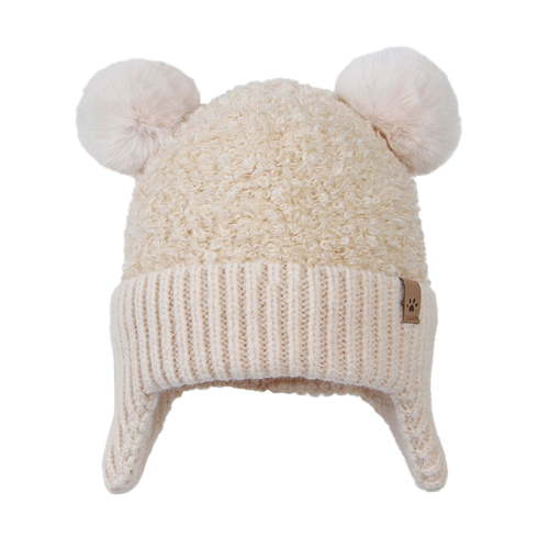 KONDYS Infant Baby Girls Boys Soft Warm Knit Hat Kids Winter Hat With Fleece Earflap Scarf Hood Hat Cute Lightweight Babys Hats