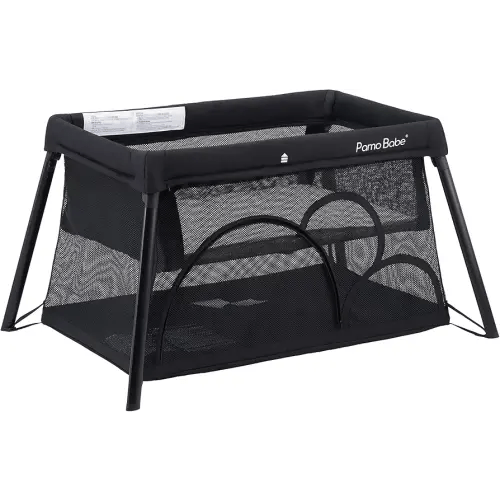 Pamo Babe Travel Crib Lightweight Playpen Baby Playard with Bassinet Portable Mini Playard