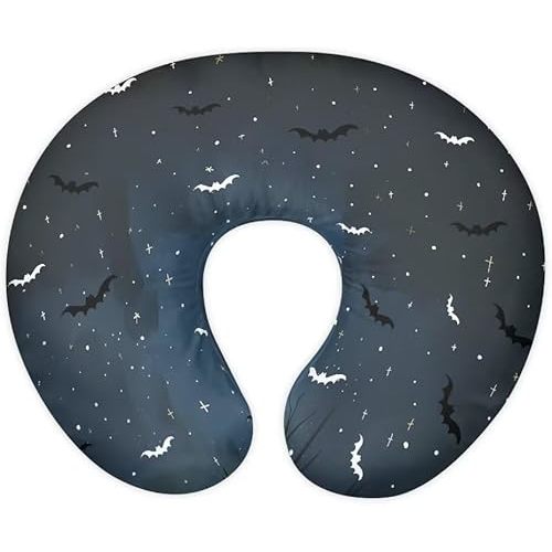 Happy Halloween Nursing Pillow Cover Girls Bat Breastfeeding Pillow Cover for Baby Snug Fits Newborn Nursing Pillow Case, Soft Breathable