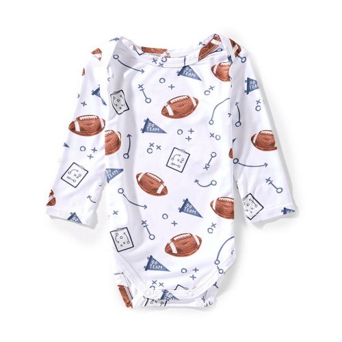 Angel Dear Baby Boys Long Sleeve Touchdown Lap Shoulder Bodysuit