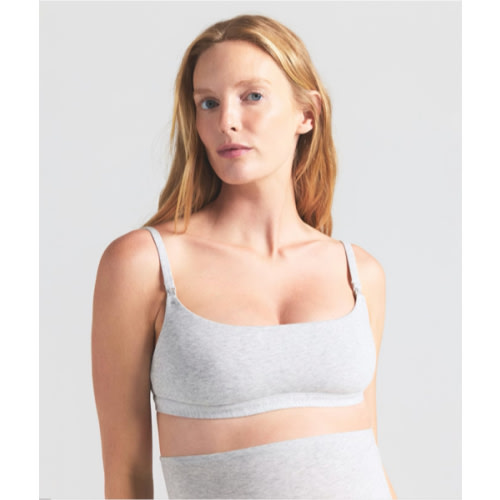 COTTON JERSEY MATERNITY NURSING SCOOP BRALETTE 2-PACK | LIGHT HEATHER GREY | SKIMS