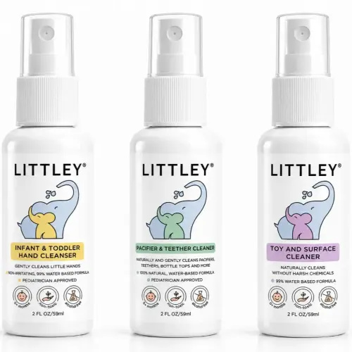 Littley introductory sample pack | 2oz pacifier & teether cleaner, hand cleanser, toy & surface cleaner spray | baby essentials 3-pack Nursery Newborn - TikTok Shop