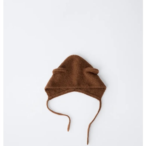 KNIT BEAR EAR BONNET - Brown | ZARA United States