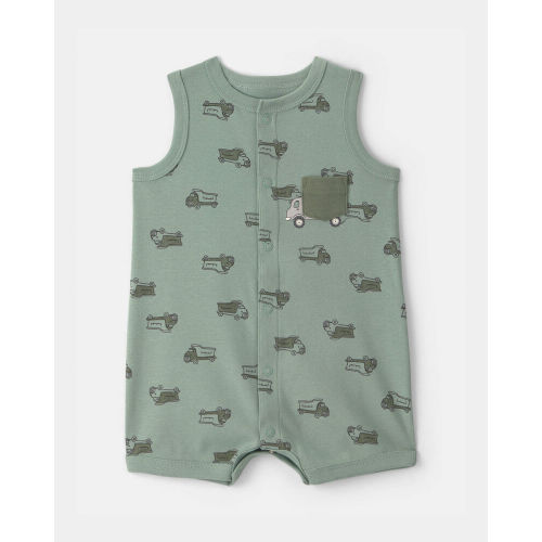 Baby Boy Dumptruck Romper - Green | Carter’s Oshkosh Canada
