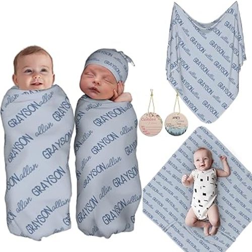 Personalized Baby Swaddle with Name, Baby Name Blanket, Personalized Baby Blanket, Custom Baby Blanket, Custom Newborn Baby Gift