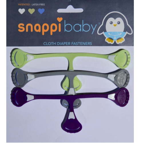 Snappi Cloth Diaper Fasteners - Pack of 3 - Girl Snappi 3-Pack (Baltic Gray, Bamboo Green, Orchid Purple)