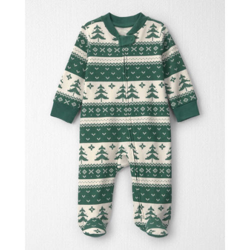 Baby Fair Isle Waffle Knit Sleep & Play Pajamas Made with Organic Cotton - Little Planet | Carter's