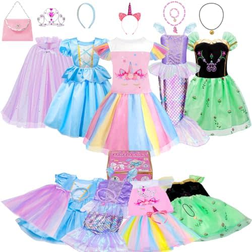 Meland Princess Dress Up - Dress Up Clothes for Girls with Toys,Christmas Birthday Gift for Toddler Girls 3,4,5,6,7,8 Years
