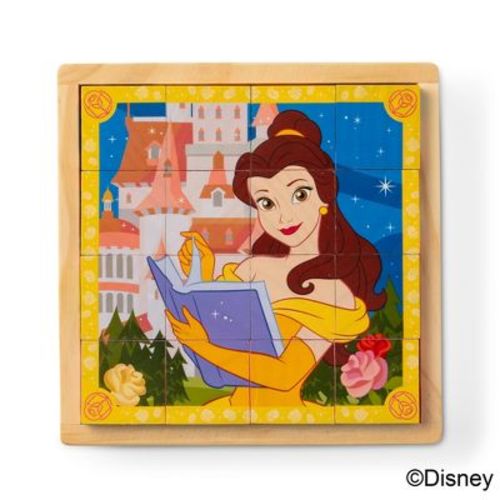Melissa & Doug Disney Princess Wooden Toy Cube Puzzle Blocks: Educational Memory Skills, Fantasy Theme, 16 Pieces