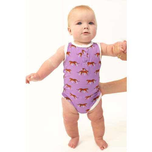 Geaux Bamboo Henley Onesie with Snaps