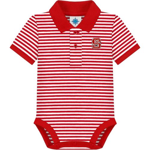 Creative Knitwear College Baby Striped Polo Bodysuit - Team Logo, Multiple Colors, for Boys & Girls (0-12 Months)
