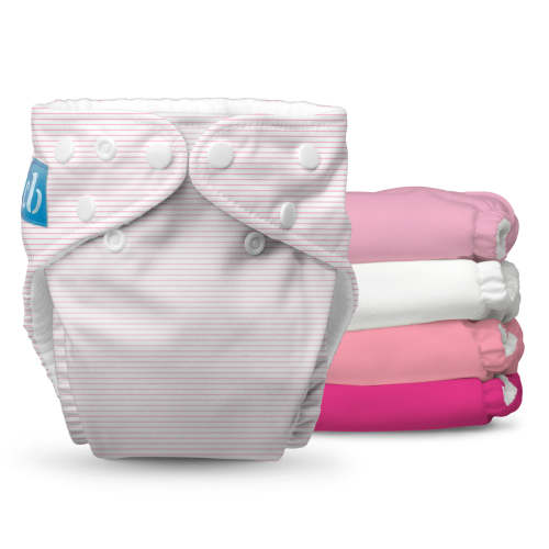 Reusable Cloth Diapers: One Size with Fleece (Pack of 5) - Pastel Pink – Charlie Banana