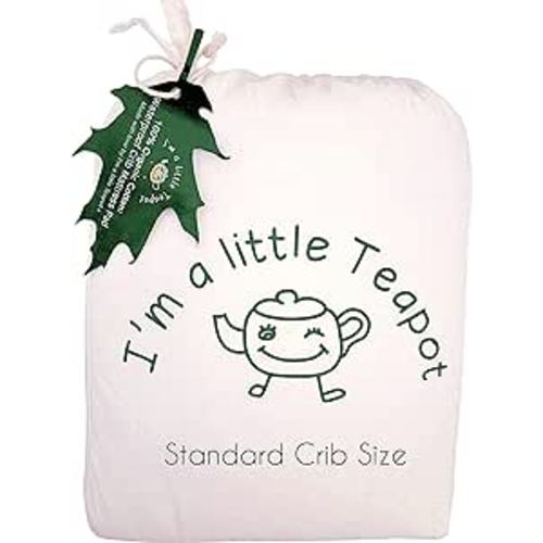 I'm A Little Teapot Organic Cotton Crib Mattress Pad - Standard Size Organic Crib Mattress Protector - Waterproof Baby Crib Mattress Cover - Soft, Durable and Hypoallergenic - Fits 28 x 52 x 9 inches