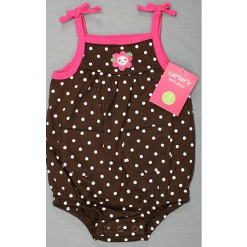 New Baby Girl Clothes Vintage Carter's 3 Month Brown Flower Polka Dot Outfit