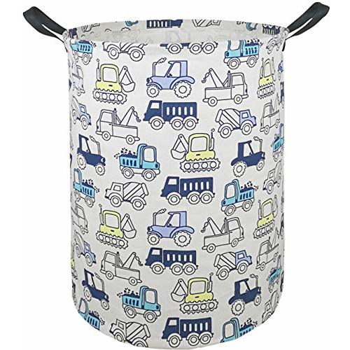 Collapsible Kids Laundry Basket Clothes Hamper, Foldable Storage Organizer Bin, Toy Clothes Storage with Handles for Boys Girls Bedroom, Room Decor Cars