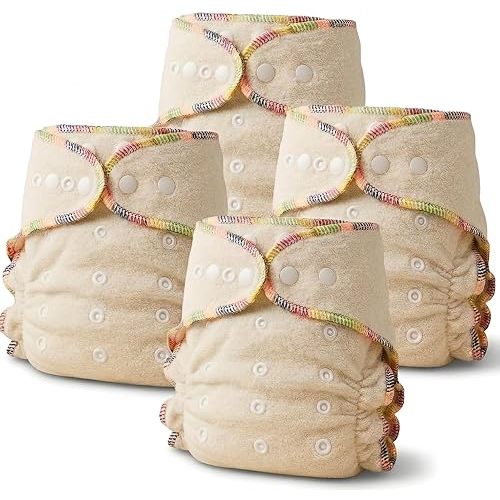 EcoAble Baby Overnight Hemp Cotton Fitted Cloth Diaper, One Size (4)