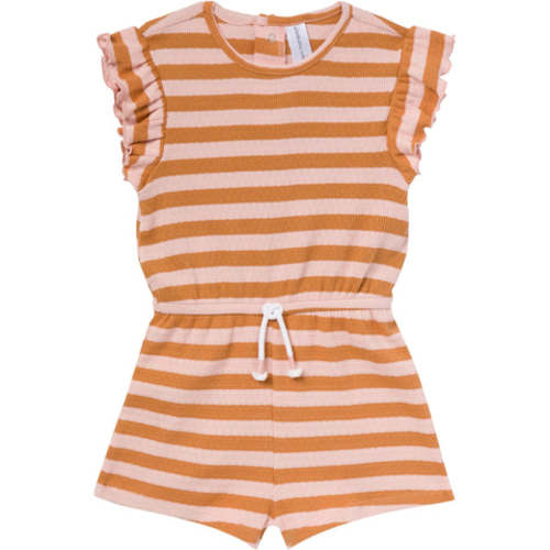 Infant & Toddler Girls Rose Stripe Flutter Sleeve Romper