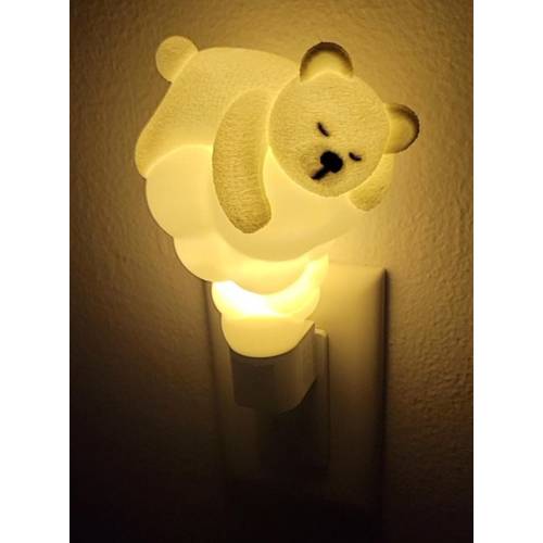 Cute Sleeping Bear LED Plug-in Night Light - Auto Dusk to Dawn Sensor - Kids Bedroom Bathroom Kitchen Hallway - Perfect Gift Idea