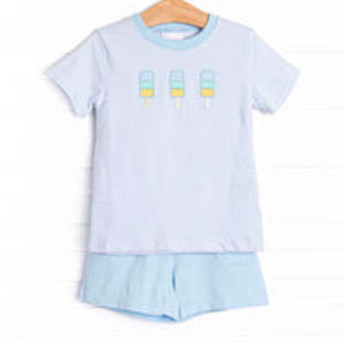 Tangy Treat Applique Short Set, Blue – Stitchy Fish