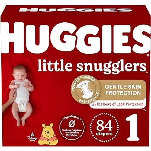 Amazon.com: Huggies Size 1 Diapers, Little Snuggler Diapers, (8-14 lbs), 84 Count, Newborn : Baby