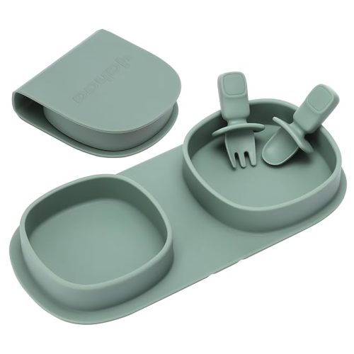 Silicone Foldable Dinner Plates, Sage