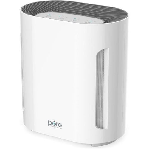 Pure Enrichment PureZone Air Purifier for Bedroom & Living Room, 4-Stage Filtration & UV-C Light, H13 HEPA Filter Helps Remove Bacteria, Pet Hair Dander, Allergens, Germs, Smoke, Dust (White)