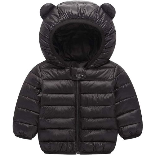 Winter Down Coats for Kids Baby Boys Girls Light Puffer Padded Jacket Bear Hoods Infant Outerwear