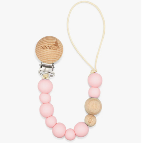 Ninni Co. Rosebud Pink Pacifier Clip