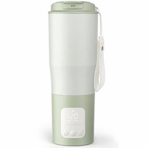Portable Bottle Warmer for Travel – 3.94” Wide Mouth for 100W Fast Heating | Cordless &Milk Warmer, dual modes for breast milk & water, precise temp, an ideal baby essential for new moms & outdoor use