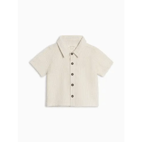 Landon Seersucker Collared Button Down Shirt - 6-12 months