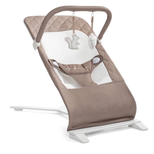 Baby Delight Alpine Deluxe Portable Baby Bouncer | Infant | 0-6 Months | 100% GOTS Certified Organic Cotton Fabric | Organic Mocha