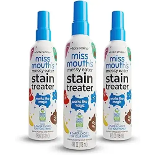 Miss Mouth's Messy Eater Stain Treater Spray - 4oz 3 Pack Stain Remover - Newborn & Baby Essentials - No Dry Cleaning Food, Grease, Coffee Off Laundry, Underwear, Fabric