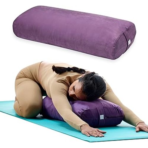 Gaiam Yoga Bolster Pillow, Supportive Cushion for Restorative Yoga