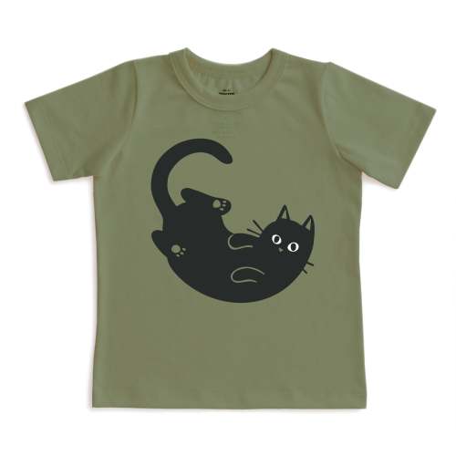 Short-Sleeve GRAPHIC Tee - Cat Forest Green