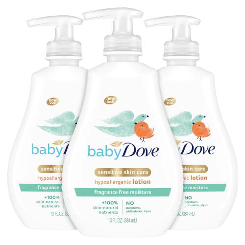 Baby Dove Fragrance Free Lotion, Sensitive Moisture, 13 Ounce (Pack of 3) C27