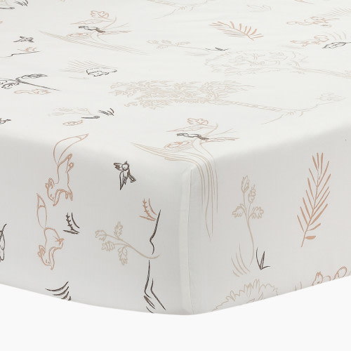 Lambs & Ivy Cotton Fitted Crib Sheet - Treetop Fox