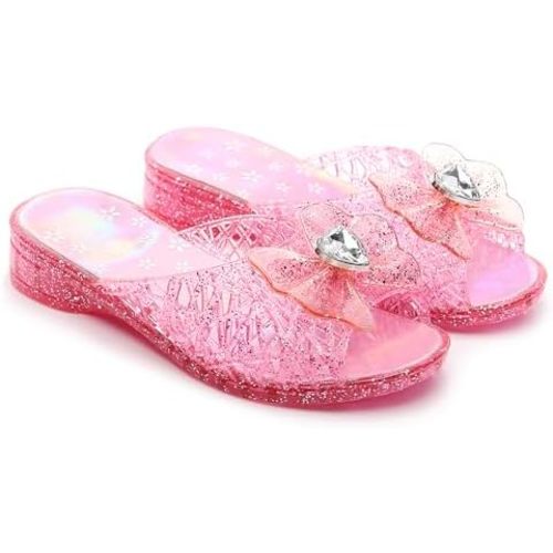 Girls Jelly Sandals Slides Frozen Inspired Elsa Flats Princess Dress Shoes Toddler Slippers Snow Queen Jellies Birthday Costumes Slip On