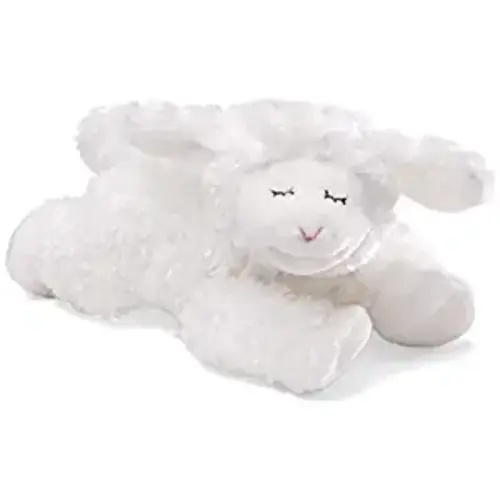 Baby GUND Winky Lamb Plush Stuffed Animal Rattle, White, 7"