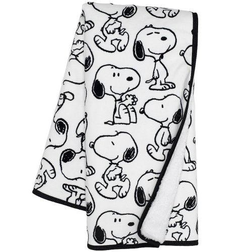 Lambs & Ivy Classic Snoopy Minky and Faux Shearling Baby Blanket