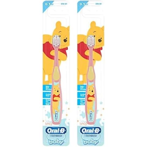 Oral-B Baby Toothbrush Featuring Disney's Pooh, Baby Soft Bristles, 0-3 Years, 1 Count (Pack of 2)