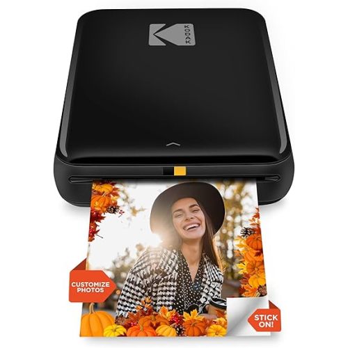 KODAK Step Instant Smartphone Photo Printer - Portable Mini Color Wireless Mobile Printer - Zink 2x3” Sticky-Back Photos - Bluetooth Compatible with iOS & Android Devices - Fun Editing App - Black
